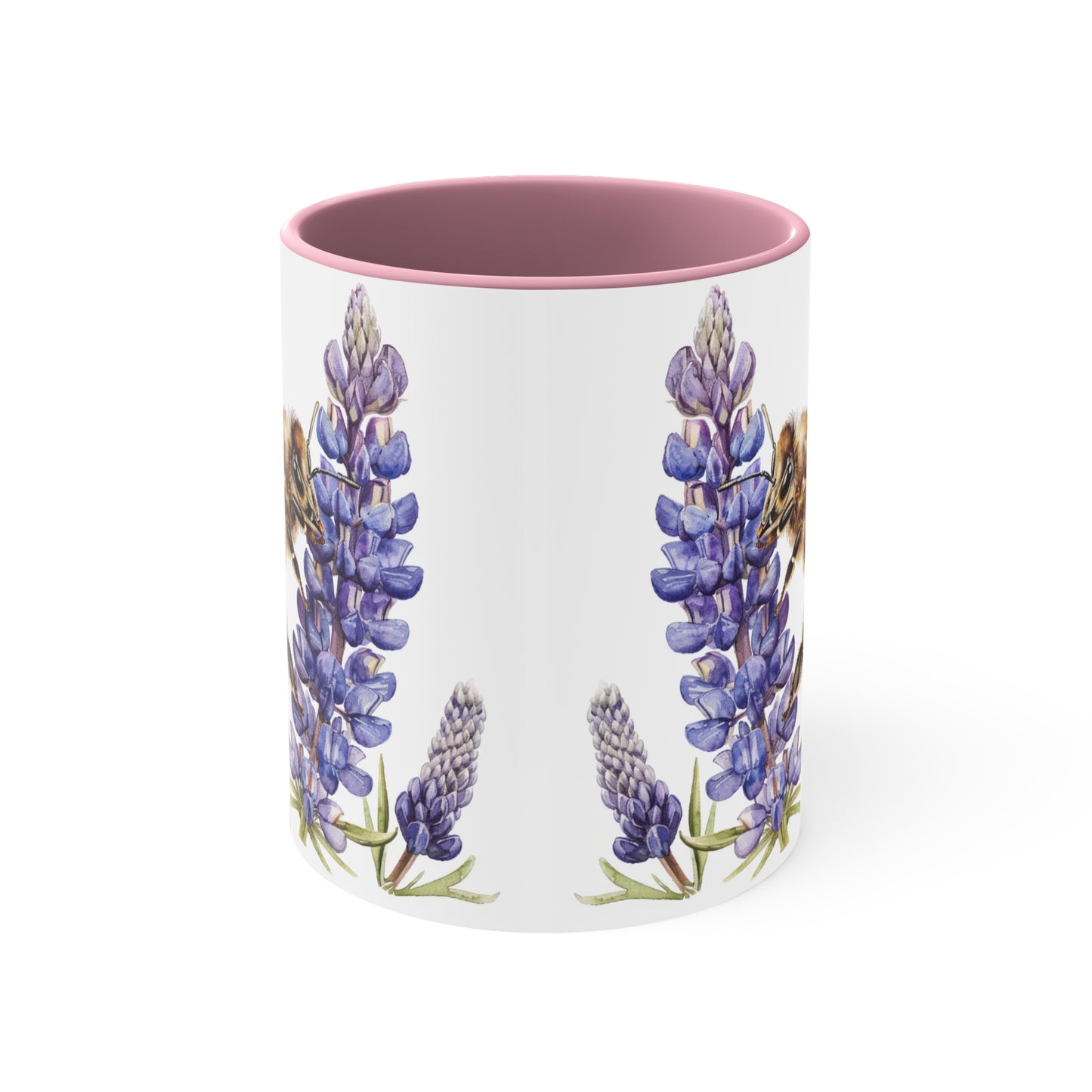 Honeybee and Lavender Mug, 11oz | Wildflowers | Floral pattern | Ceramic mug | Pressed Flowers Coffee cup | Teacup | Bee Lovers Gift Mug