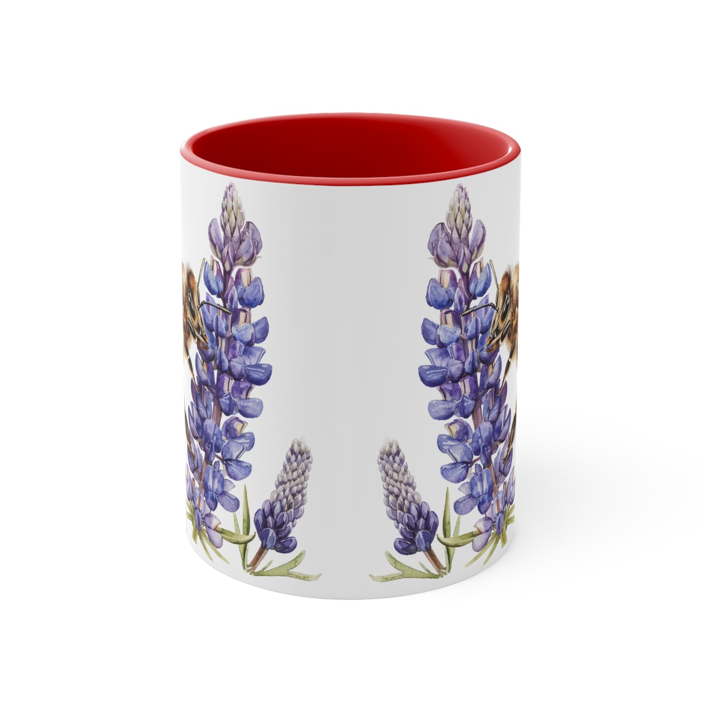 Honeybee and Lavender Mug, 11oz | Wildflowers | Floral pattern | Ceramic mug | Pressed Flowers Coffee cup | Teacup | Bee Lovers Gift Mug