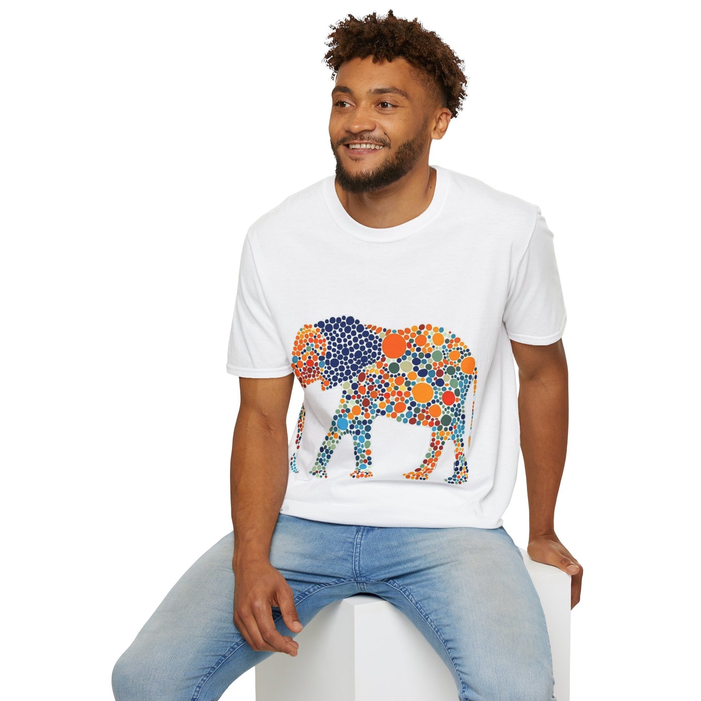 Dotted Elephant Unisex Softstyle T-Shirt