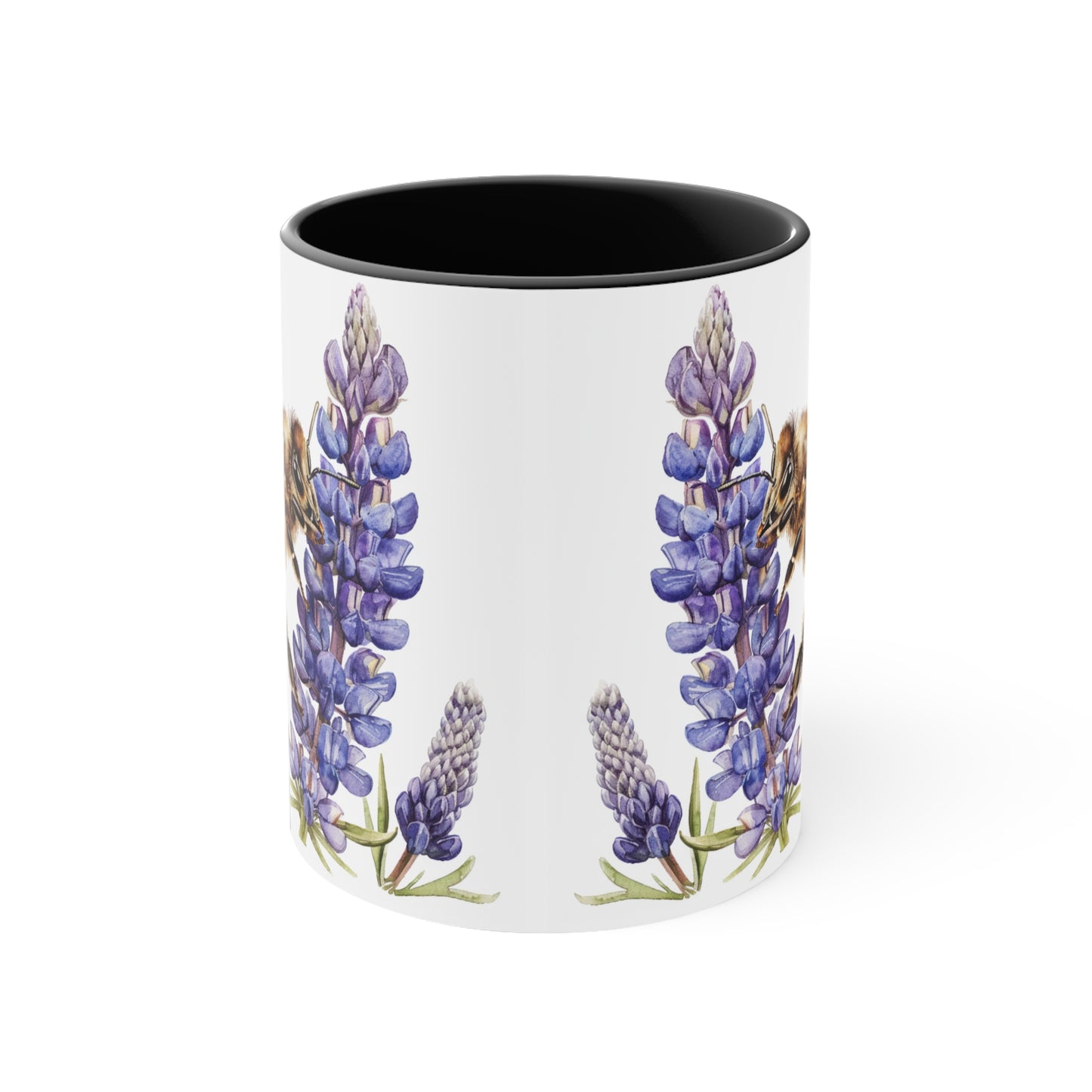 Honeybee and Lavender Mug, 11oz | Wildflowers | Floral pattern | Ceramic mug | Pressed Flowers Coffee cup | Teacup | Bee Lovers Gift Mug