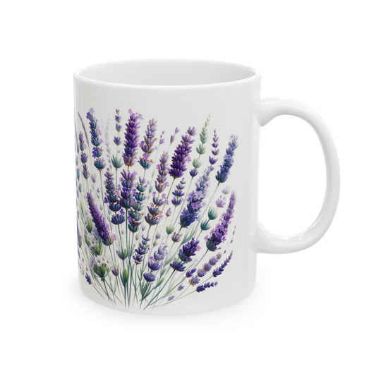 Lavender flowers Ceramic Mug 11oz | Floral pattern | Wildflowers | Ceramic mug | Pressed Flowers Coffee cup | Teacup | Gift for Occasions