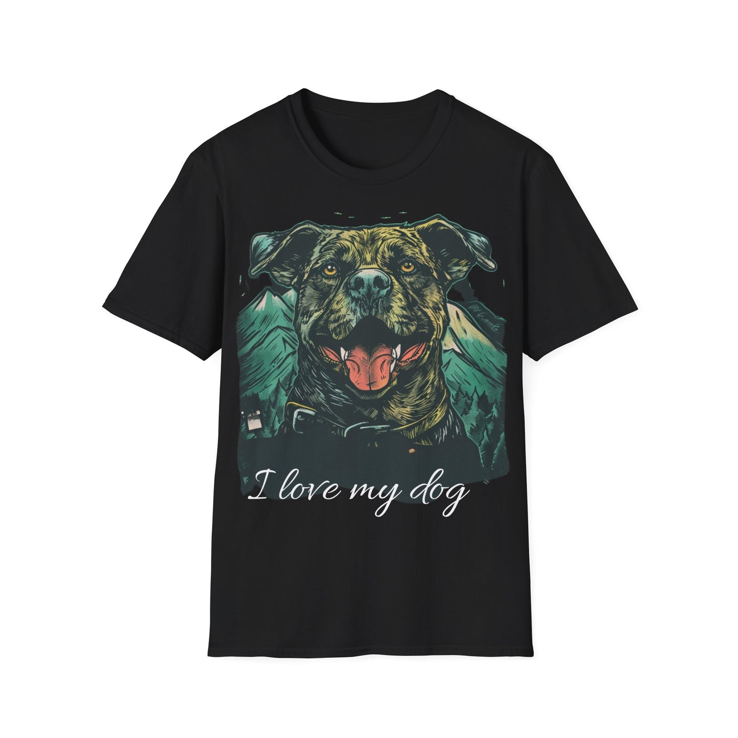 Dog Design Unisex Softstyle T-Shirt