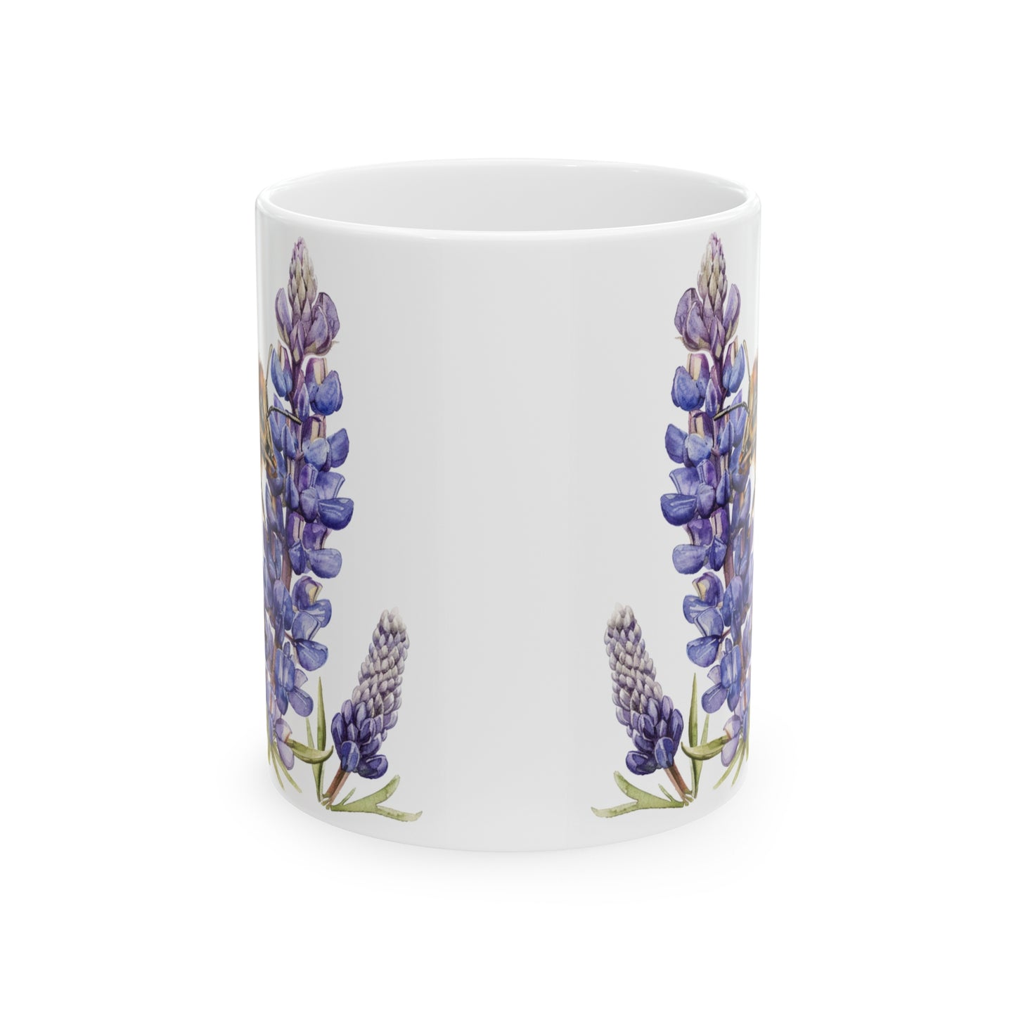 Bee and Lavender Mug 11oz | Wildflowers | Floral pattern | Ceramic mug | Pressed Flowers Coffee cup | Teacup | Bee Lovers Gift Mug | Bee Mug