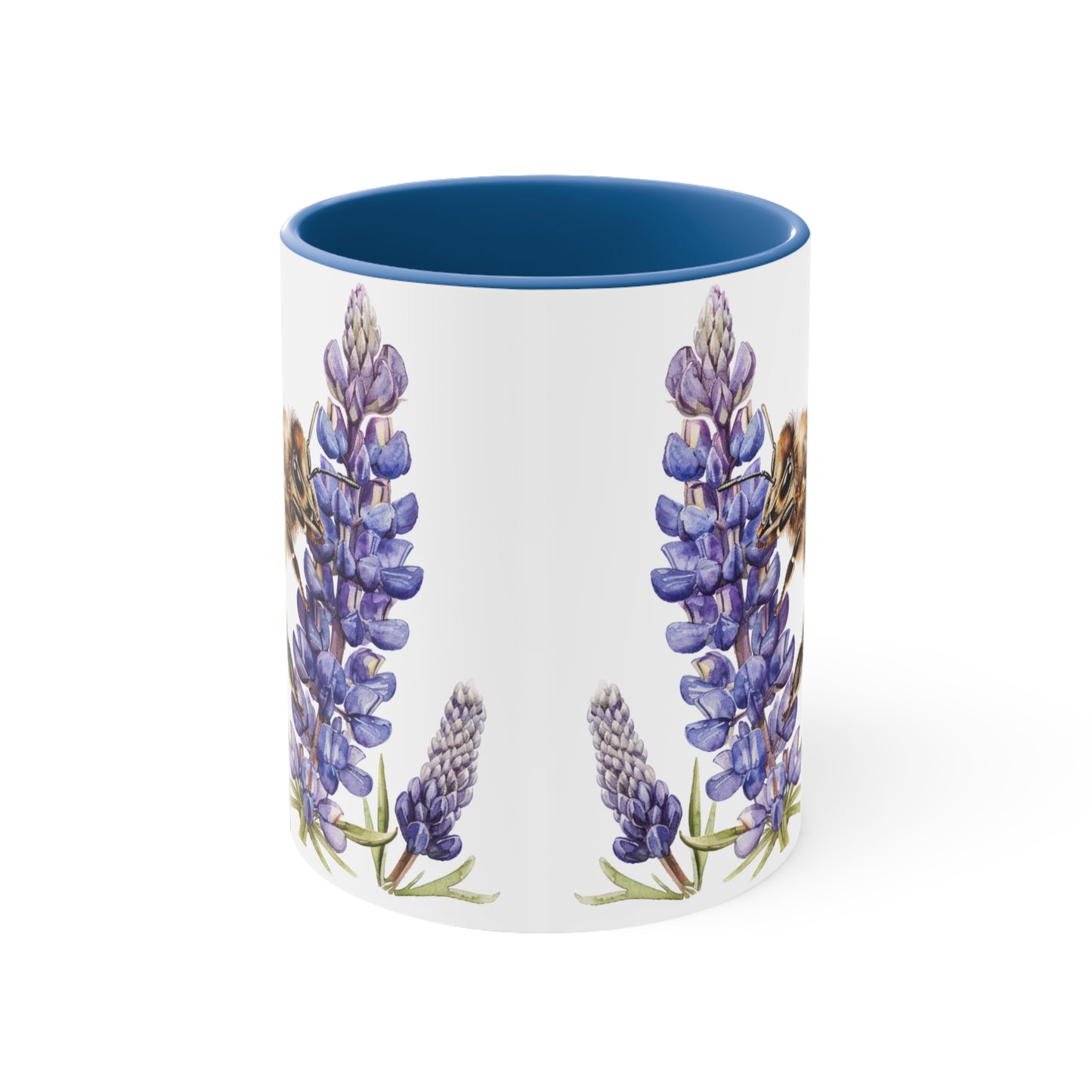 Honeybee and Lavender Mug, 11oz | Wildflowers | Floral pattern | Ceramic mug | Pressed Flowers Coffee cup | Teacup | Bee Lovers Gift Mug